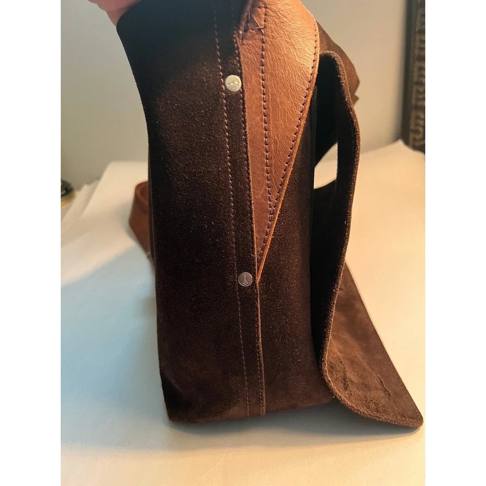Jack‎ Spade Suede Leather Large Messenger Bag Chocolate Brown